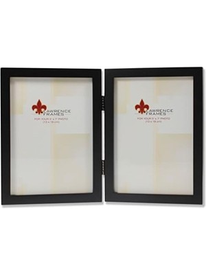 Ecovibe Frames Menteşeli Çift Siyah Ahşap Resim Çerçevesi, Galeri Koleksiyonu, 15 x 17 cm