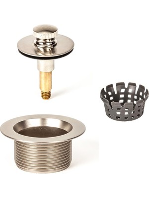 Asseds Store Pf Waterworks PF0940-BN Kaldırma Kilidi (Bastır) Küvet/banyo Küveti Tahliye Düzeneği Contalı - Kalın 11,5 Iplik Başına Inç Serbest Saç Tutucu/süzgeç, Tıkanıklıkları Önlemek Için, Fırçalanmış Nikel