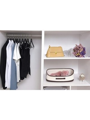 Asseds Store 24 Adet Siyah Ahşap Görünümlü Plastik Askı Kıyafet Elbise Gömlek Askısı Kancalı