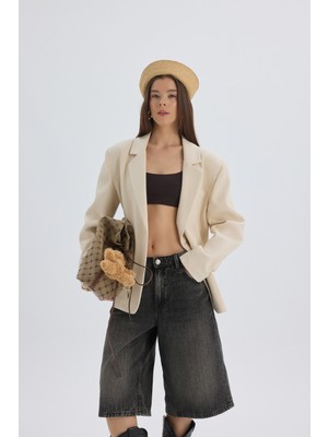 Mai Nest Pile Detay Bej Blazer