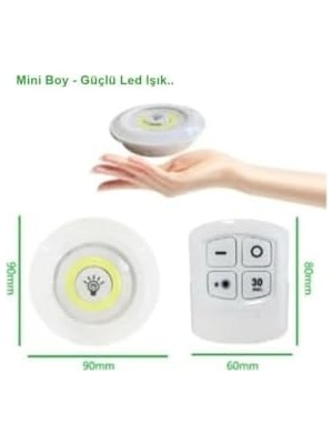 Ecovibe Hero 3’lü Kablosuz LED Spot Işık Seti – Uzaktan Kumandalı, Yapışkan Bantlı, Pilli, 3W Cob Led, 150 Lümen, 2 Parlaklık Seviyesi, Zamanlayıcılı Dolap Tezgah Banyo Aydınlatmas