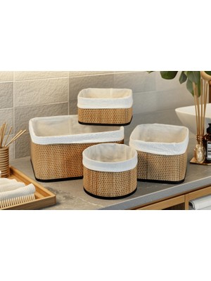 Ecovibe Paçi Wicker Premium Serisi 4'lü Set Organizer