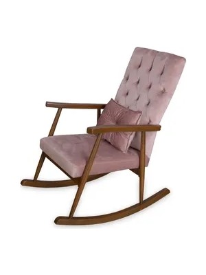 Vivense Trend Sallanan Sandalye, Pembe, Ahşap, Ceviz Ayak