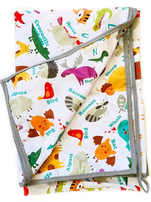 Ecovibe Su Geçirmez, Yer/masa Örtüsü, Aktivite, Yemek ve Oyun Için, Doğa Dostu ve Çevreci, Çok Amaçlı Kullanım, Zoo (150X150CM)