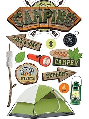 Ecovibe Productions STDM-0268E 3D Çıkartma, Kamp (3'lü Paket)