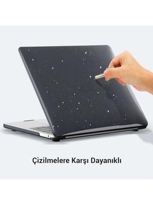 Ecovibe Air 13 M1 Kılıf Uyumlu Simli Şeffaf Sert Kapak Ince Hafif Koruma A2337 A2179 A1932 Id Siyah