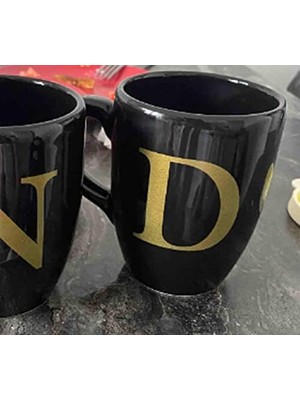 Ecovibe D Harfli Kahve Kupası, Siyah