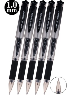 Artlantis Siyah Imza Kalemi 5 Adet Uniball Gel Impact 1.0 mm Roller Pilot Kalem UM-153S Roller Uçlu Likit Mürekkepli Pilot Kalem