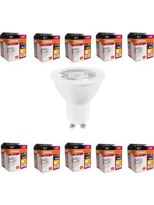 Ecovibe 4,5W GU10 LED Ampul - 10'lu Ekonomik Paket, 350 Lumen, 3000K Sarı Işık, 36° Işık Açısı, 15.000 Saat Ömür, Enerji Verimli