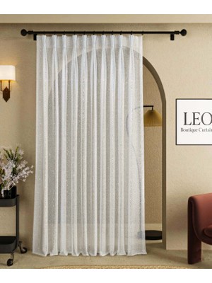 Leo Boutique Curtain Gümüş Simli Amerikan Sık Pile Tül Perde Ütü Istemez Spor Perde