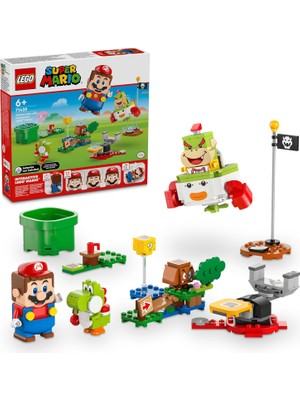 Ecovibe Super Mario Interaktif Mario ile Maceralar 71439-6 Yaş ve Üzeri Kız ve Erkek Çocukları Için Yoshi Oyuncağı ile Bowser Jr'ın Araba Seti, Oyun Severlere Doğum Günü Hediyesi Fikri (218 Parça)
