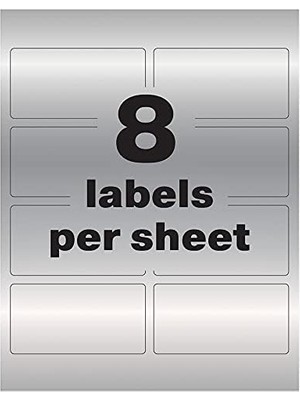 Ecovibe Permatrack Lazer Yazıcılar Için Metalik Varlık Etiket Etiketleri, 3-3/4 Inç x 2 Inç, 64 Etiket (61520)