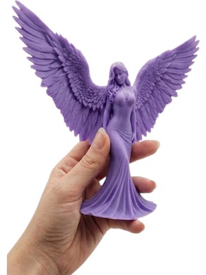 Lila Melek Biblo 3D Dekoratif Angel Figür Ev Aksesuarı - Lisinya