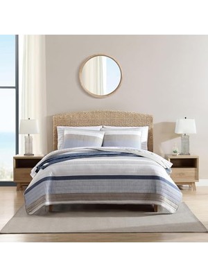 Ecovibe - Kraliçe Yorgan Seti, Eşleşen Kılıflarla Birlikte Pamuklu Çift Taraflı Yatak Takımı, Tüm Mevsimler Için Ev Dekoru (Galewood Mavi, Kraliçe)