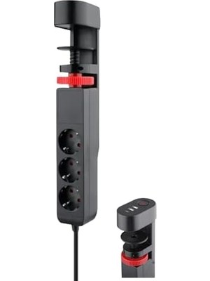 Ecovibe Akım Korumalı Priz Masa Kenarı Ayarlanabilir 3 Priz + 2 USB + 1 Type C Girişli Priz Ftr-19