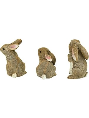 Ecovibe QM92008 The Den Rabbits Iç/dış Mekan Bahçe Hayvan Heykelleri, 9,5 cm Genişliğinde, 10,5 cm Derinliğinde, Tam Renkli Kaplama