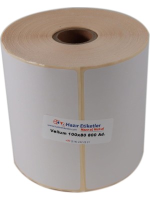 Ecovibe Rulo Etiket 100MM x 80MM 800 Adet 25MM Çapında
