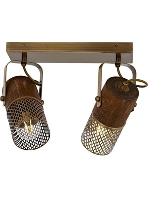 Ecovibe AR-60265-2EY Eskitme Kaplama Modern Avize E27 Metal Ahşap 32X25CM