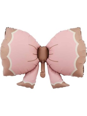 Bistopia Retro Fiyonk Pastel Folyo Balon Büyük Boy Pembe 91-60 cm