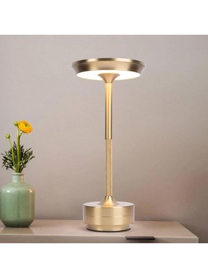 Bistopia Şarjlı Metal Kasa Masa Lambası Dimmerli 3 Renk Işıklı Dekoratif Toronto Dokunmatik Restoran Cafe Lambası