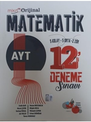 Bistopia Orijinal Mikro Ayt Matematik 12 Li Deneme Sınavı