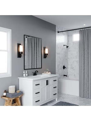 Bistopia Willa Banyo Lavabo Bataryası, 4 Inç Merkez Seti, 2 Saplı, 3 Delikli, Spot Savunma Mat Siyah Kaplama, LF048MALSDB