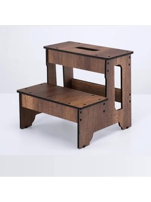 Daders Home Iki Basamaklı Tabure Ahşap Merdiven