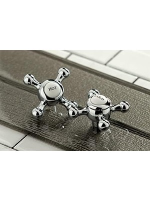 Bistopia KS1161BX Widespread Lavatory With Metal Cross Handle, Polished Chrome