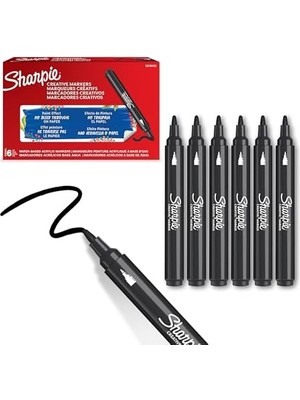 Daders Home Akrilik Markör, Yuvarlak Uç, Siyah