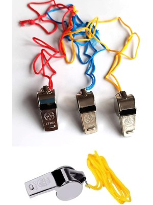 Bistopia Ipli Metal Düdük Hakem Antrenör Halısaha Deprem Nöbet Ikaz Düdüğü Sarı Ipli 1410