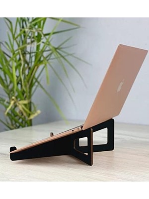 Bistopia Bk Taşınabilir Siyah Ahşap Notebook Laptop Standı