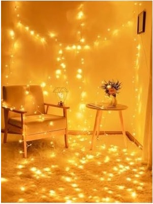 Daders Home 10 mt Yılbaşı LED Günışığı USB Girişli Dekorasyon Üç Kademeli, Sarı