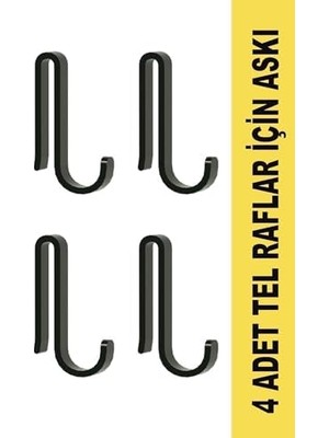 Daders Home 4 Adet Plastik Askı Metal Banyo Mutfak Rafları Için Siyah