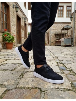 Geeta Ayakkabı Erkek Günlük Comfort Taban Ayakkabı Siyah Kot