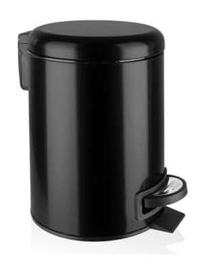 Bistopia Paslanmaz Pedallı Çöp Kovası Siyah 3 Lt (000300-3)