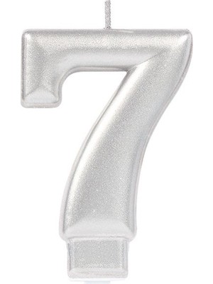 Popüler Sepet 7 Rakamı Mum Gümüş Renk