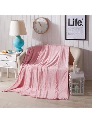 Bistopia Battaniye,televizyon Battaniyesi, Peluş, Polar Battaniye, Çift Kişilik 220 * 230 Pembe