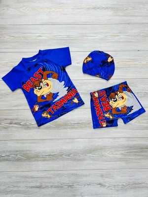 Öykü Kids Boneli Üç Parça Erkek Çocuk Mayo