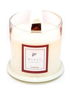 Bistopia Üfleme Cam Ahşap Fitilli Kokulu Vegan Mum (140 Gr)