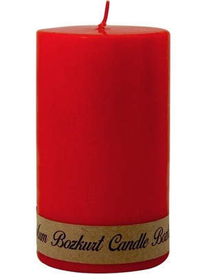 Daders Home Simagift Simagift Bozkurt Mum Silindir Şeklinde Mum 7X12 cm Kırmızı