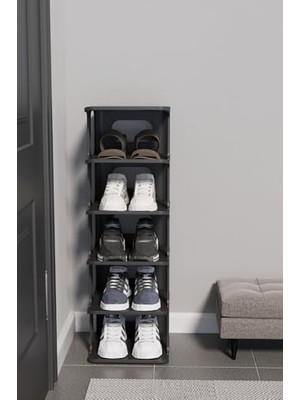 Daders Home Life 5 Katlı Plastik Siyah Ayakkabı Rafı MIT1275