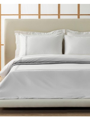 Daders Home Freya Pamuk Nakışlı Çift Kişilik Nevresim Takımı Beyaz