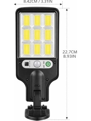 Bistopia Güneş Enerjili Sensörlü Solar LED Lamba 72 LED Hareket Algılayıcılı Dış Mekan Duvar Aydınlatması Su Geçirmez Güvenlik Bahçe Balkon Garaj Aydınlatma