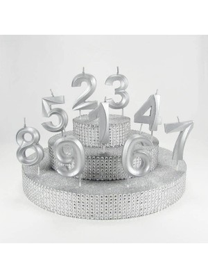 Daders Home 3 Üç Rakamlı Gümüş Gri Mum 6.5 cm