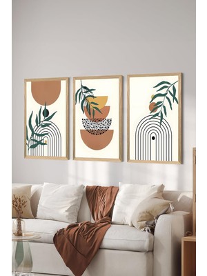 Ecovibe 3 Parça Çerçeve Görünümlü Mdf Tablo Seti - ARTSYCLLCT33-2030