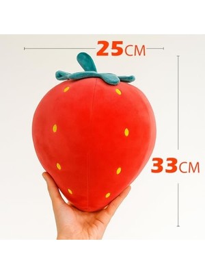 Daders Home Kirmizi Çilek Figürlü Kırlent - Yastık | 33CM