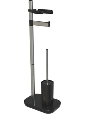 Bistopia Suı Tuvalet Kağıtlık Tuvalet Fırçalı-Siyah M-E75T-06