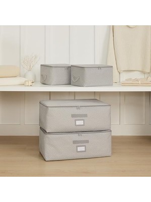 Daders Home 4'lü Gri Hurç Set 2 Adet 30 x 22 x 18/2 Adet 52 x 28 x 21 cm