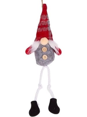 Daders Home Yılbaşı Süsü Baba Figürü Gri-Kırmızı 6X5X30 Cm.