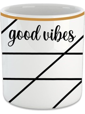 Daders Home Good Vibes Espresso, Double Türk Kahvesi Fincanı - Kulpsuz Bardak